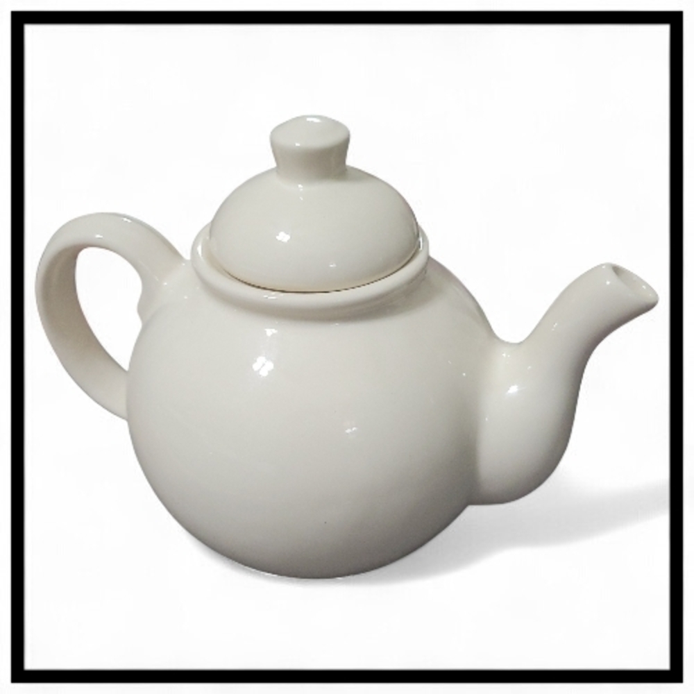Vtg White Ceramic Teapot